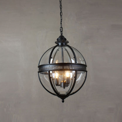 Plafonnier avec abat-jour en verre sphérique, douille E12, raccordement filaire, luminaire suspendu pour table de salle à manger, îlot de cuisine, coin-repas, style ferme moderne