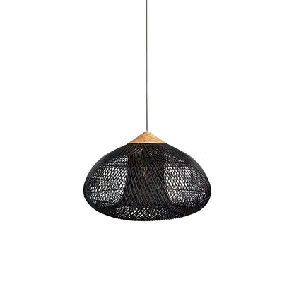 Handwoven Rattan Ceiling Light Fixture for Dining Room and Kitchen Island Over Table Adjustable Drop Natural Fiber Pendant Shade Wood Metal