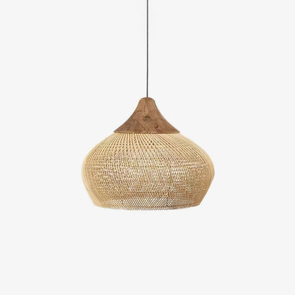 Handwoven Rattan Ceiling Light Fixture for Dining Room and Kitchen Island Over Table Adjustable Drop Natural Fiber Pendant Shade Wood Metal