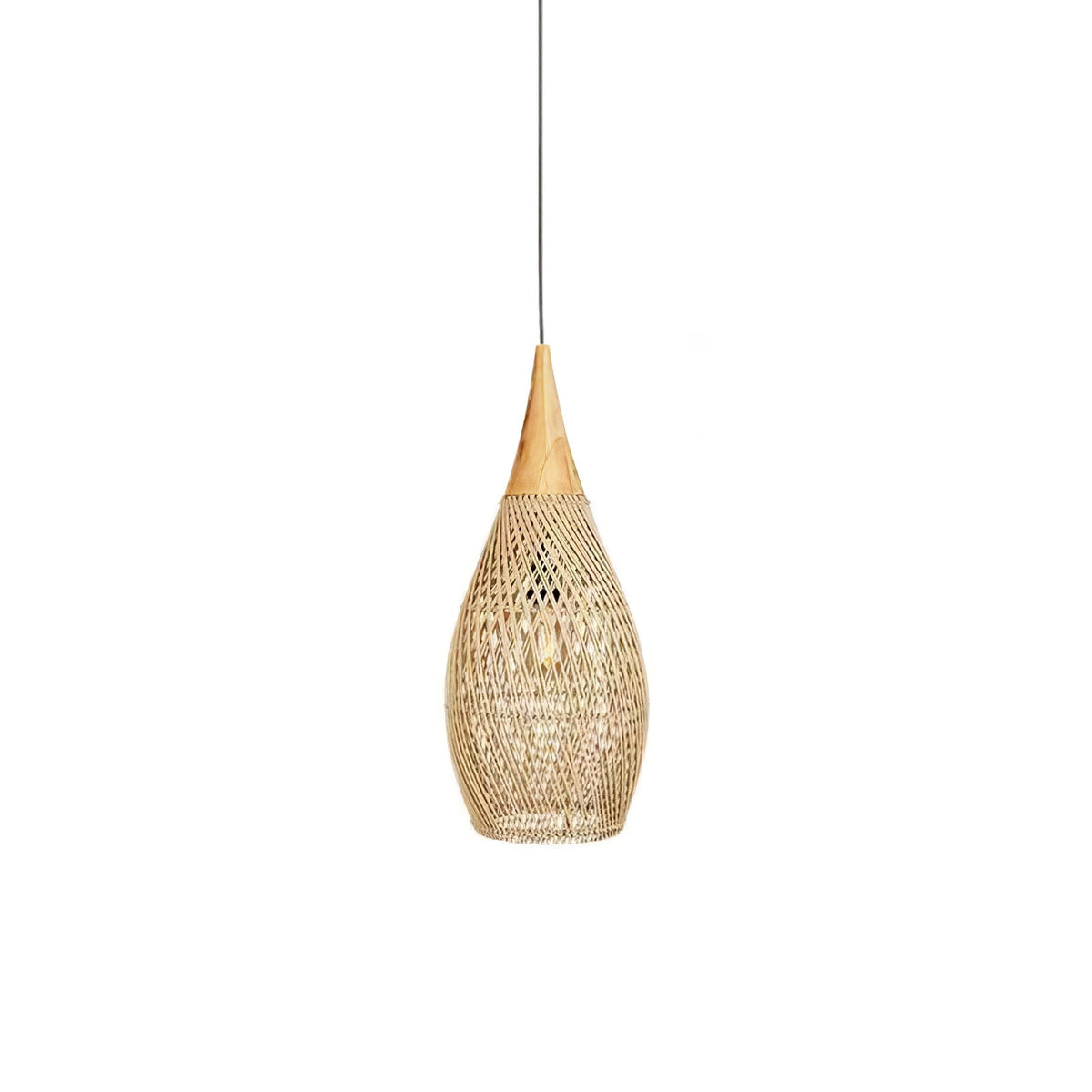 Handwoven Rattan Ceiling Light Fixture for Dining Room and Kitchen Island Over Table Adjustable Drop Natural Fiber Pendant Shade Wood Metal