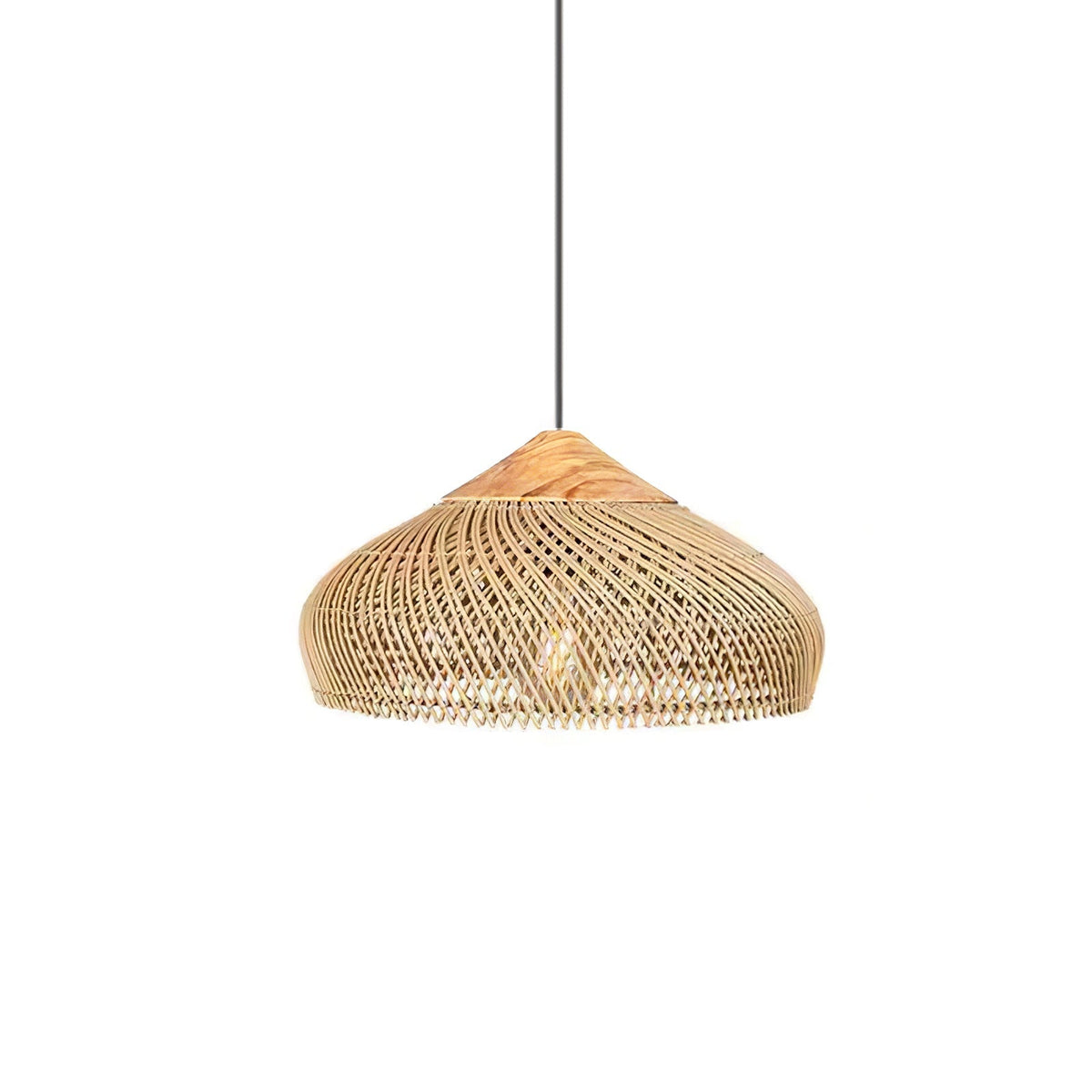 Handwoven Rattan Ceiling Light Fixture for Dining Room and Kitchen Island Over Table Adjustable Drop Natural Fiber Pendant Shade Wood Metal
