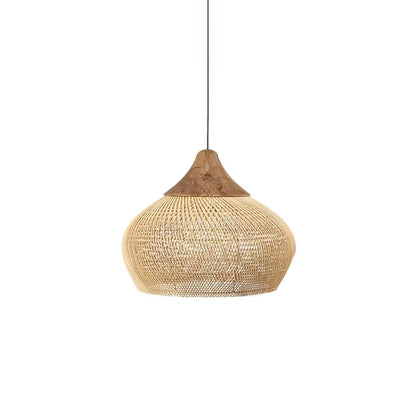 Handwoven Rattan Ceiling Light Fixture for Dining Room and Kitchen Island Over Table Adjustable Drop Natural Fiber Pendant Shade Wood Metal