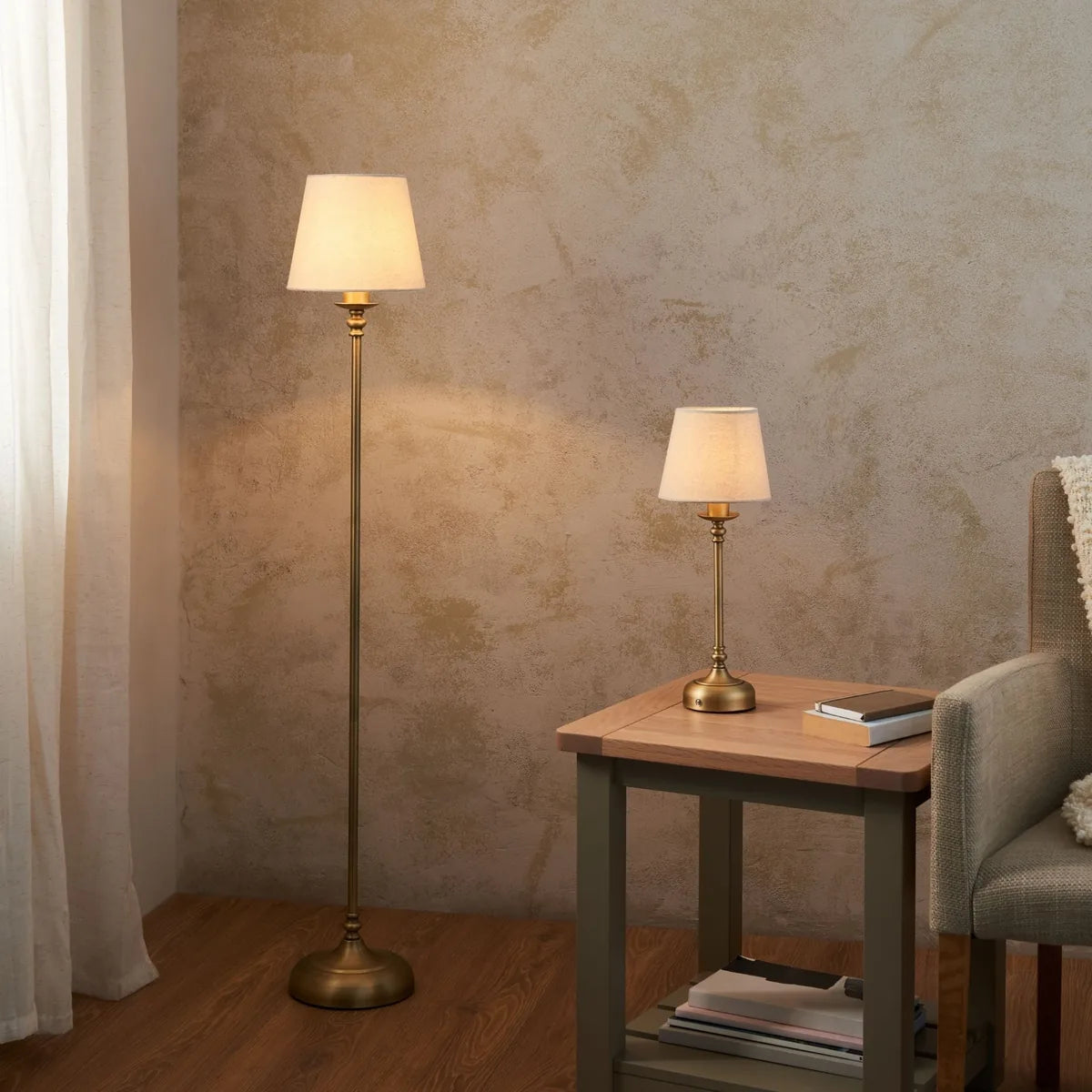 BrassLume | Portable LED Touch Table Lamp with 3-Stage Dimmer | Elegant Design for Versatile Lighting