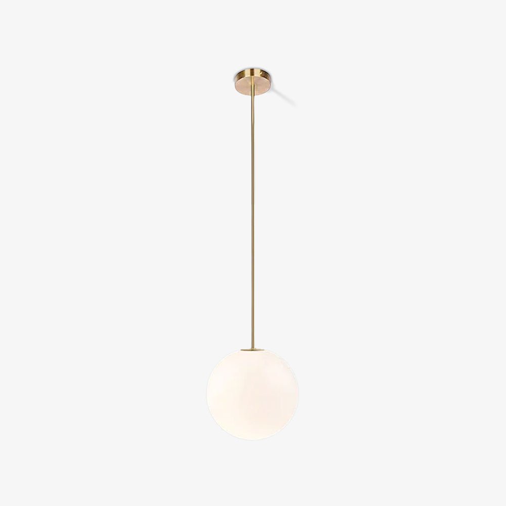 Frosted Globe Ceiling Light Brass Finish for Dining Room Bedroom Hallway Modern Suspended Fixture Soft Diffused Glow LED Compatible