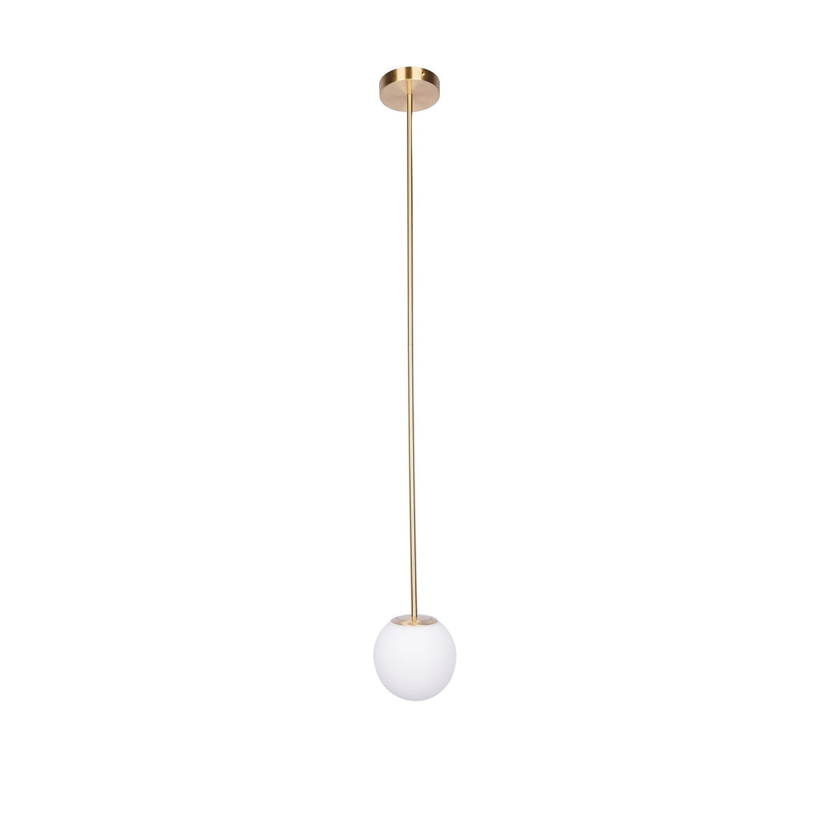 Frosted Globe Ceiling Light Brass Finish for Dining Room Bedroom Hallway Modern Suspended Fixture Soft Diffused Glow LED Compatible