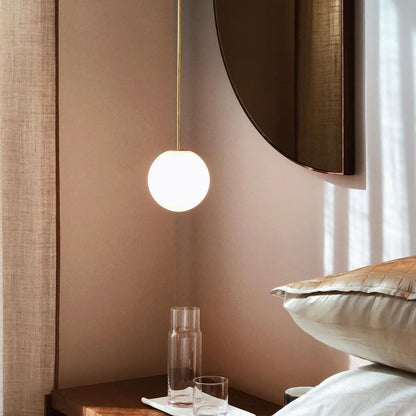 Frosted Globe Ceiling Light Brass Finish for Dining Room Bedroom Hallway Modern Suspended Fixture Soft Diffused Glow LED Compatible