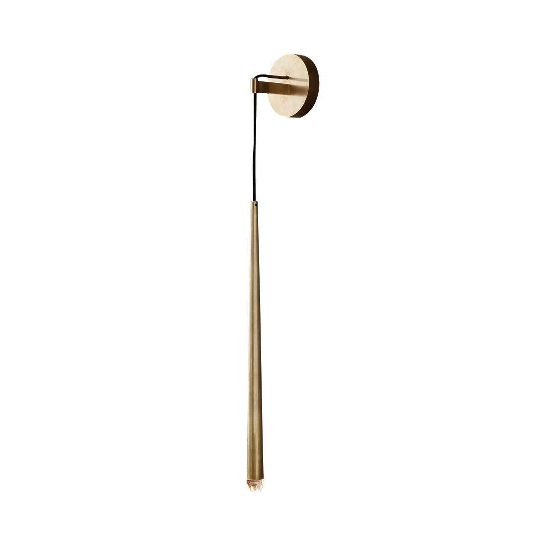 Applique murale LED conique en laiton, 15 po, liseuse verticale, éclairage de chevet et de couloir, luminaire moderne minimaliste en métal pour chambre à coucher