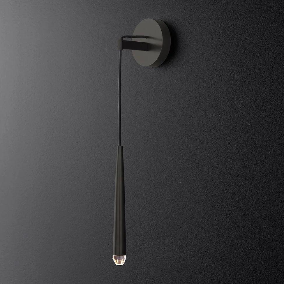 Applique murale LED conique en laiton, 15 po, liseuse verticale, éclairage de chevet et de couloir, luminaire moderne minimaliste en métal pour chambre à coucher