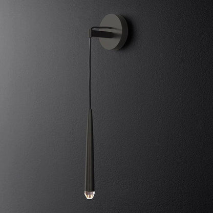 Applique murale LED conique en laiton, 15 po, liseuse verticale, éclairage de chevet et de couloir, luminaire moderne minimaliste en métal pour chambre à coucher