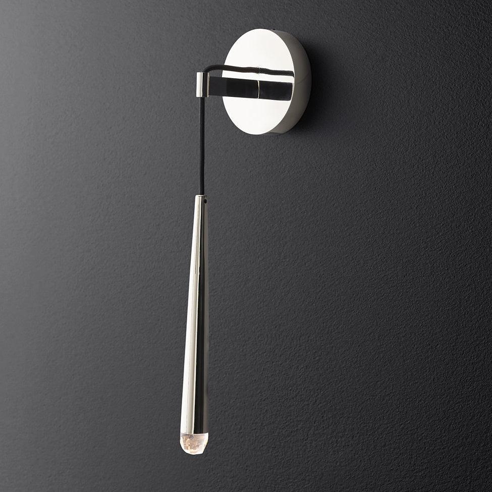Applique murale LED conique en laiton, 15 po, liseuse verticale, éclairage de chevet et de couloir, luminaire moderne minimaliste en métal pour chambre à coucher