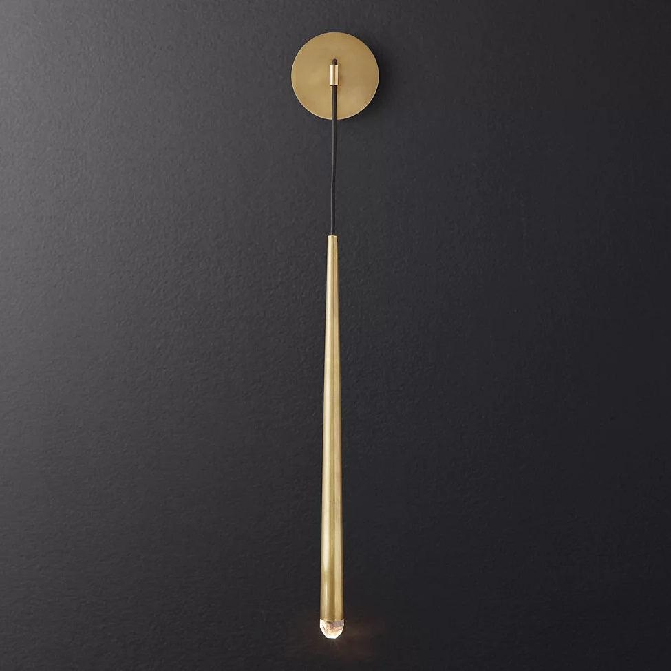 Applique murale LED conique en laiton, 15 po, liseuse verticale, éclairage de chevet et de couloir, luminaire moderne minimaliste en métal pour chambre à coucher