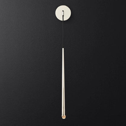 Applique murale LED conique en laiton, 15 po, liseuse verticale, éclairage de chevet et de couloir, luminaire moderne minimaliste en métal pour chambre à coucher