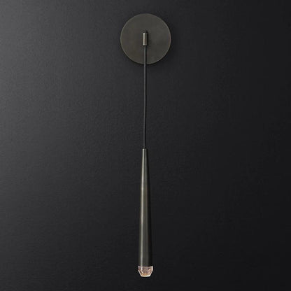 Applique murale LED conique en laiton, 15 po, liseuse verticale, éclairage de chevet et de couloir, luminaire moderne minimaliste en métal pour chambre à coucher