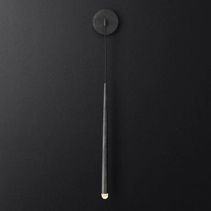 Applique murale LED conique en laiton, 15 po, liseuse verticale, éclairage de chevet et de couloir, luminaire moderne minimaliste en métal pour chambre à coucher