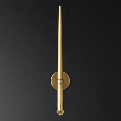 Applique murale LED conique en laiton, 15 po, liseuse verticale, éclairage de chevet et de couloir, luminaire moderne minimaliste en métal pour chambre à coucher