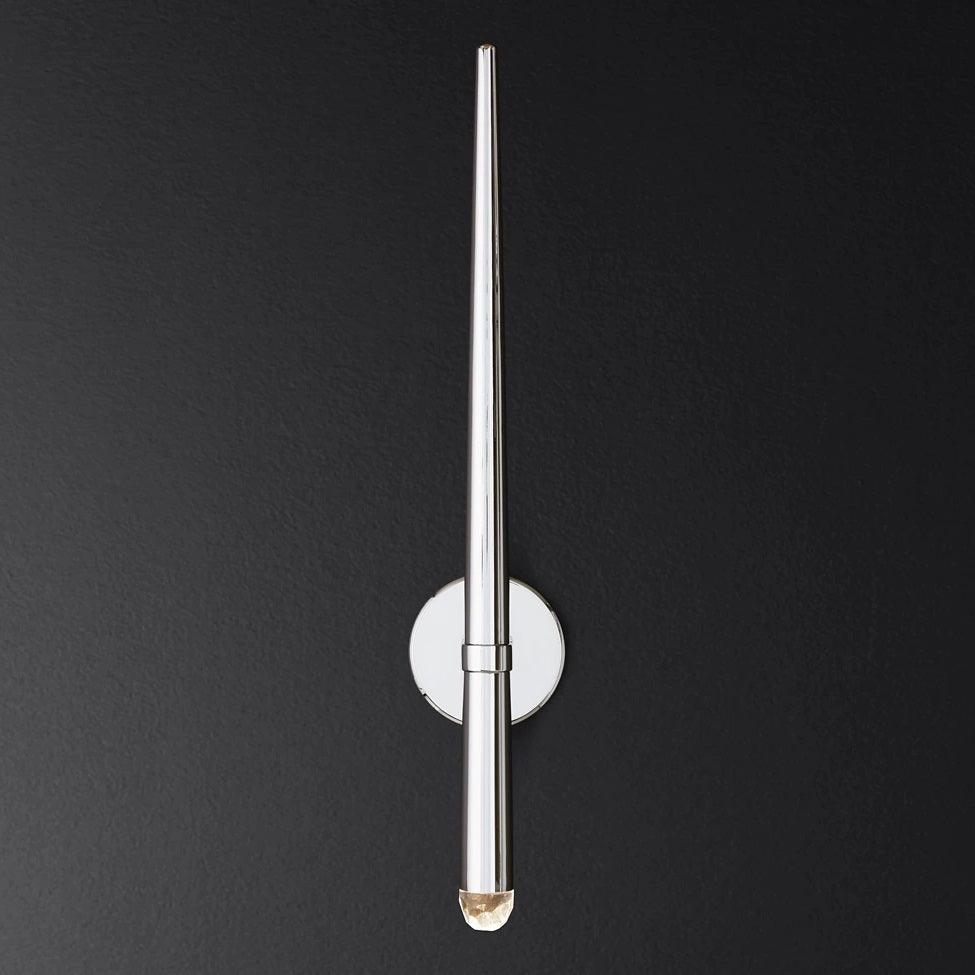 Applique murale LED conique en laiton, 15 po, liseuse verticale, éclairage de chevet et de couloir, luminaire moderne minimaliste en métal pour chambre à coucher