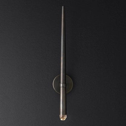 Applique murale LED conique en laiton, 15 po, liseuse verticale, éclairage de chevet et de couloir, luminaire moderne minimaliste en métal pour chambre à coucher