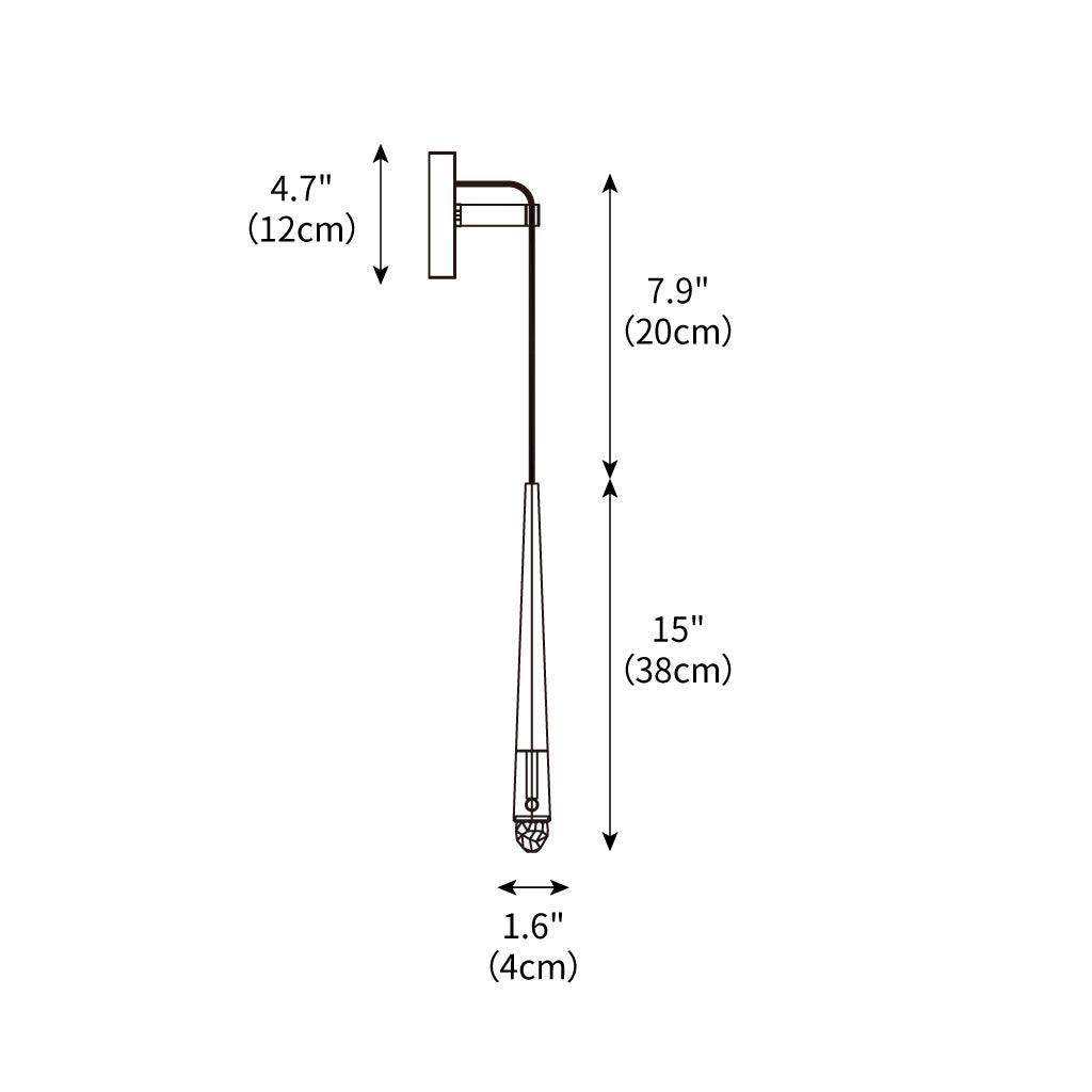 Applique murale LED conique en laiton, 15 po, liseuse verticale, éclairage de chevet et de couloir, luminaire moderne minimaliste en métal pour chambre à coucher