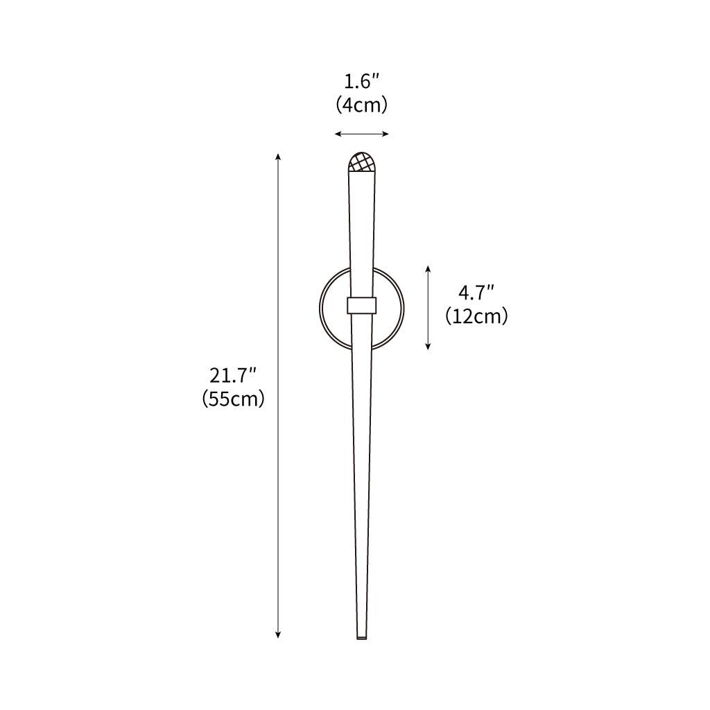 Applique murale LED conique en laiton, 15 po, liseuse verticale, éclairage de chevet et de couloir, luminaire moderne minimaliste en métal pour chambre à coucher