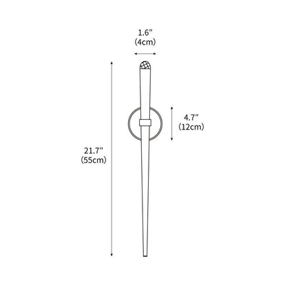 Applique murale LED conique en laiton, 15 po, liseuse verticale, éclairage de chevet et de couloir, luminaire moderne minimaliste en métal pour chambre à coucher