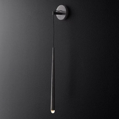 Applique murale LED conique en laiton, 15 po, liseuse verticale, éclairage de chevet et de couloir, luminaire moderne minimaliste en métal pour chambre à coucher