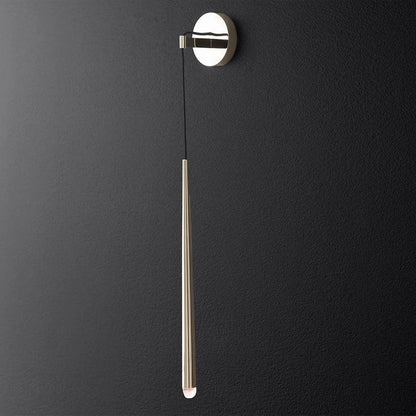 Applique murale LED conique en laiton, 15 po, liseuse verticale, éclairage de chevet et de couloir, luminaire moderne minimaliste en métal pour chambre à coucher