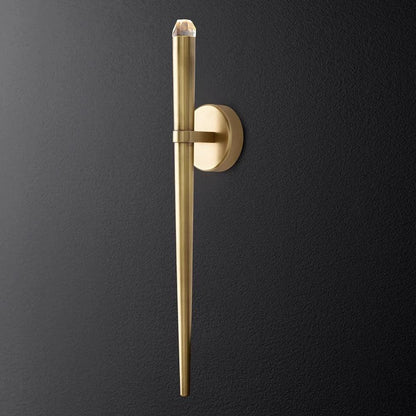 Applique murale LED conique en laiton, 15 po, liseuse verticale, éclairage de chevet et de couloir, luminaire moderne minimaliste en métal pour chambre à coucher