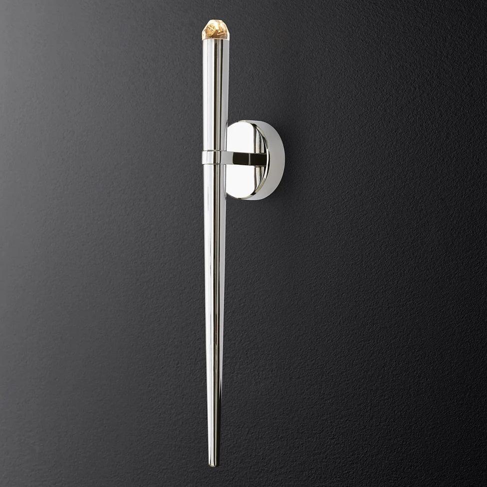 Applique murale LED conique en laiton, 15 po, liseuse verticale, éclairage de chevet et de couloir, luminaire moderne minimaliste en métal pour chambre à coucher