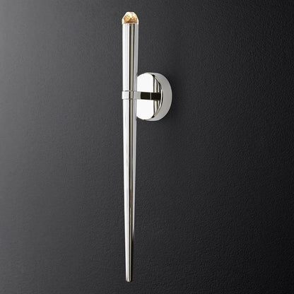 Applique murale LED conique en laiton, 15 po, liseuse verticale, éclairage de chevet et de couloir, luminaire moderne minimaliste en métal pour chambre à coucher