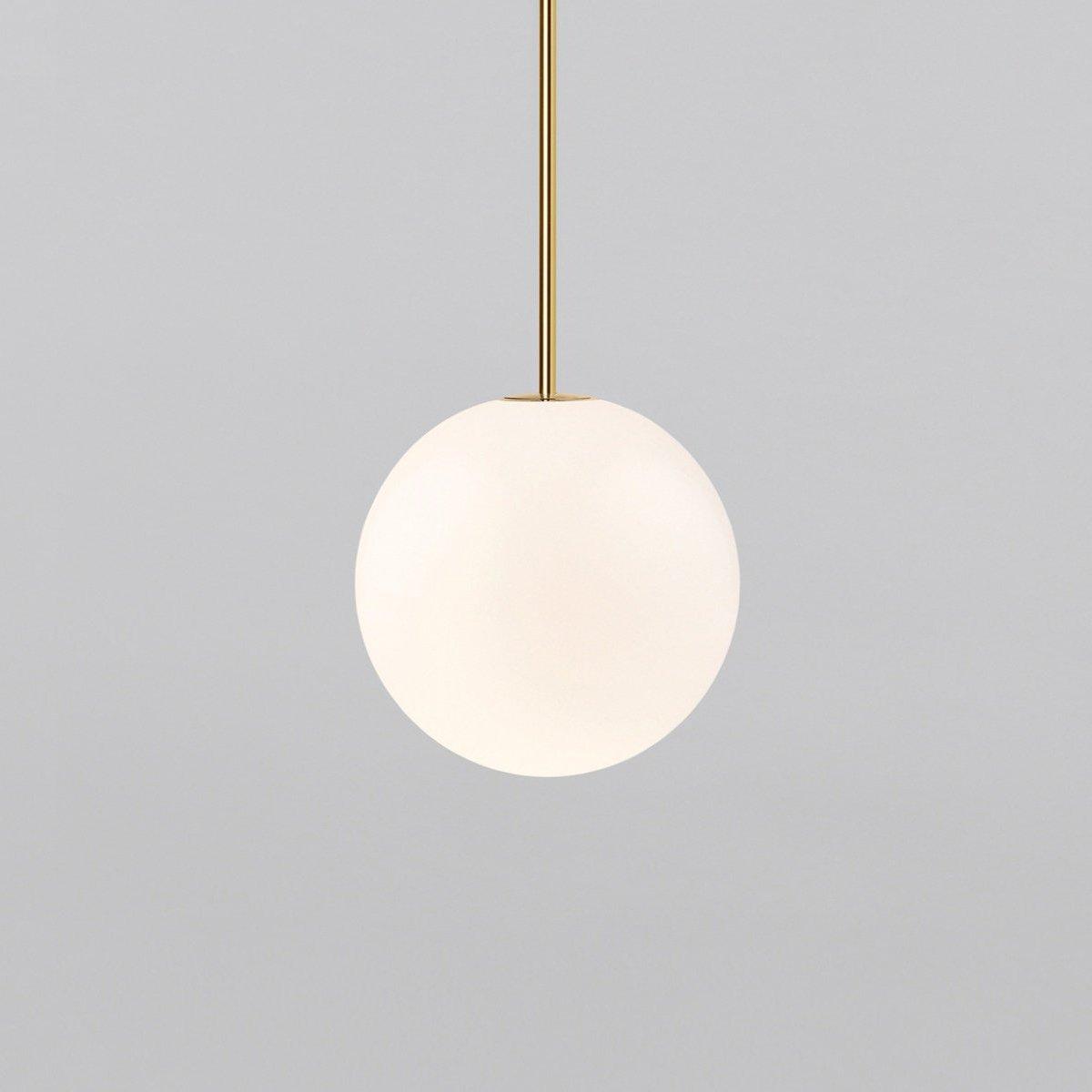 Frosted Globe Ceiling Light Brass Finish for Dining Room Bedroom Hallway Modern Suspended Fixture Soft Diffused Glow LED Compatible