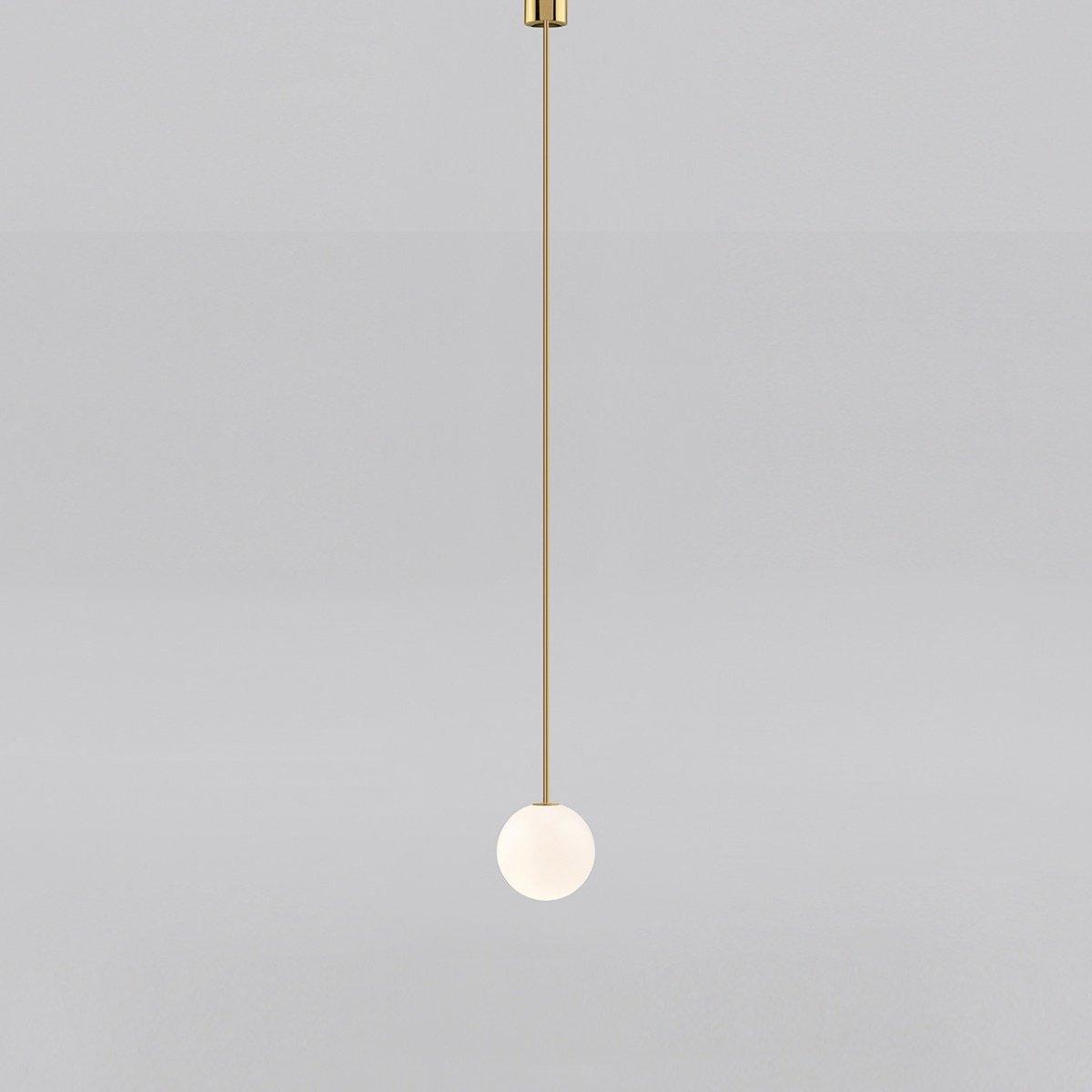 Frosted Globe Ceiling Light Brass Finish for Dining Room Bedroom Hallway Modern Suspended Fixture Soft Diffused Glow LED Compatible
