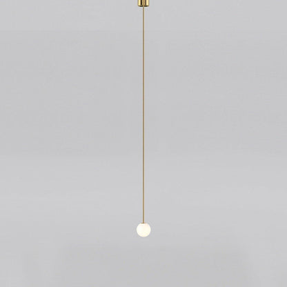 Frosted Globe Ceiling Light Brass Finish for Dining Room Bedroom Hallway Modern Suspended Fixture Soft Diffused Glow LED Compatible