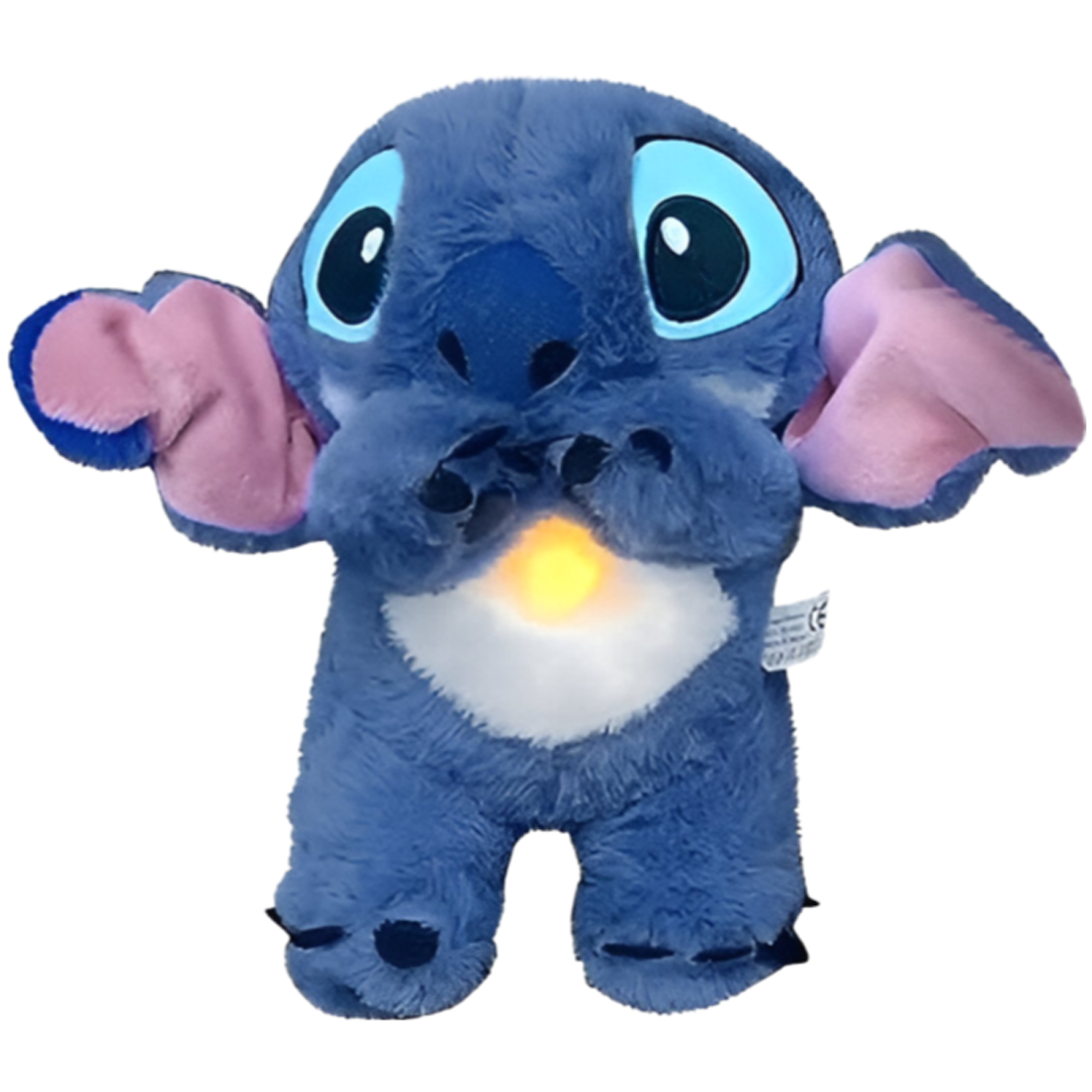 Peluche avec mouvement de respiration, jouet en peluche doux avec veilleuse et berceuse, jouet sensoriel pour enfants et adultes