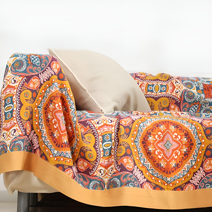 BreezeBoho Blanket - Reversible Cotton, Lightweight Design