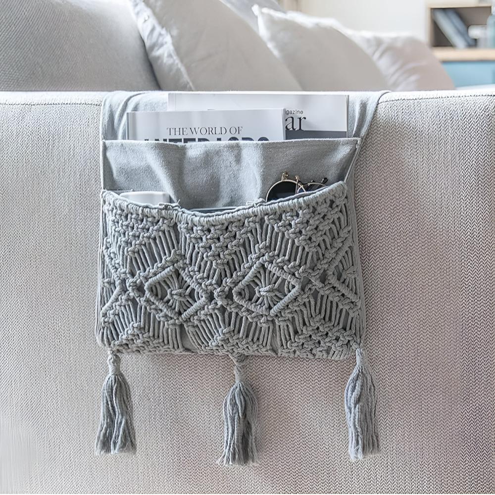 Brenna Bed Side Caddy - Handmade Canvas, Stylish Organizer