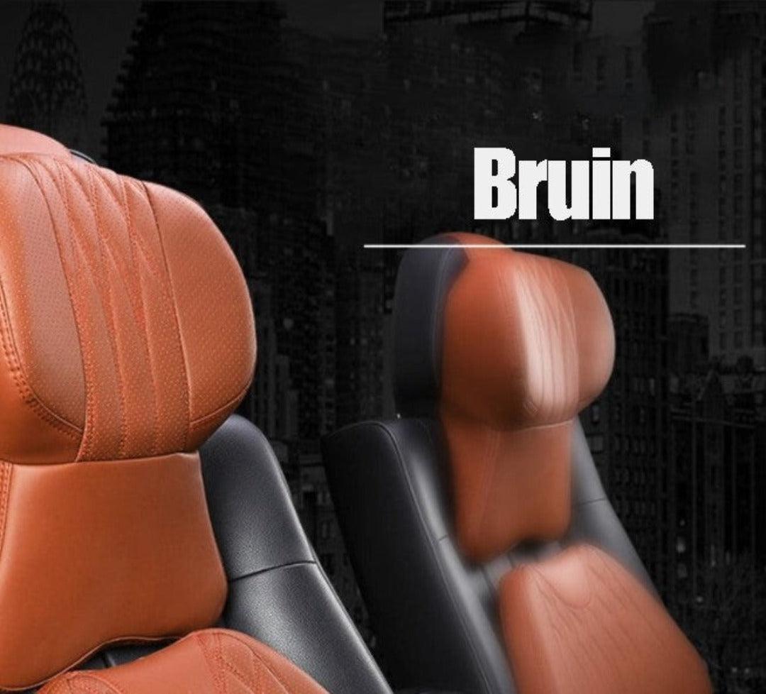 Comfort Drive | Oreiller de voyage ergonomique en mousse à mémoire de forme avec revêtement en cuir souple | Taille universelle pour des déplacements détendus