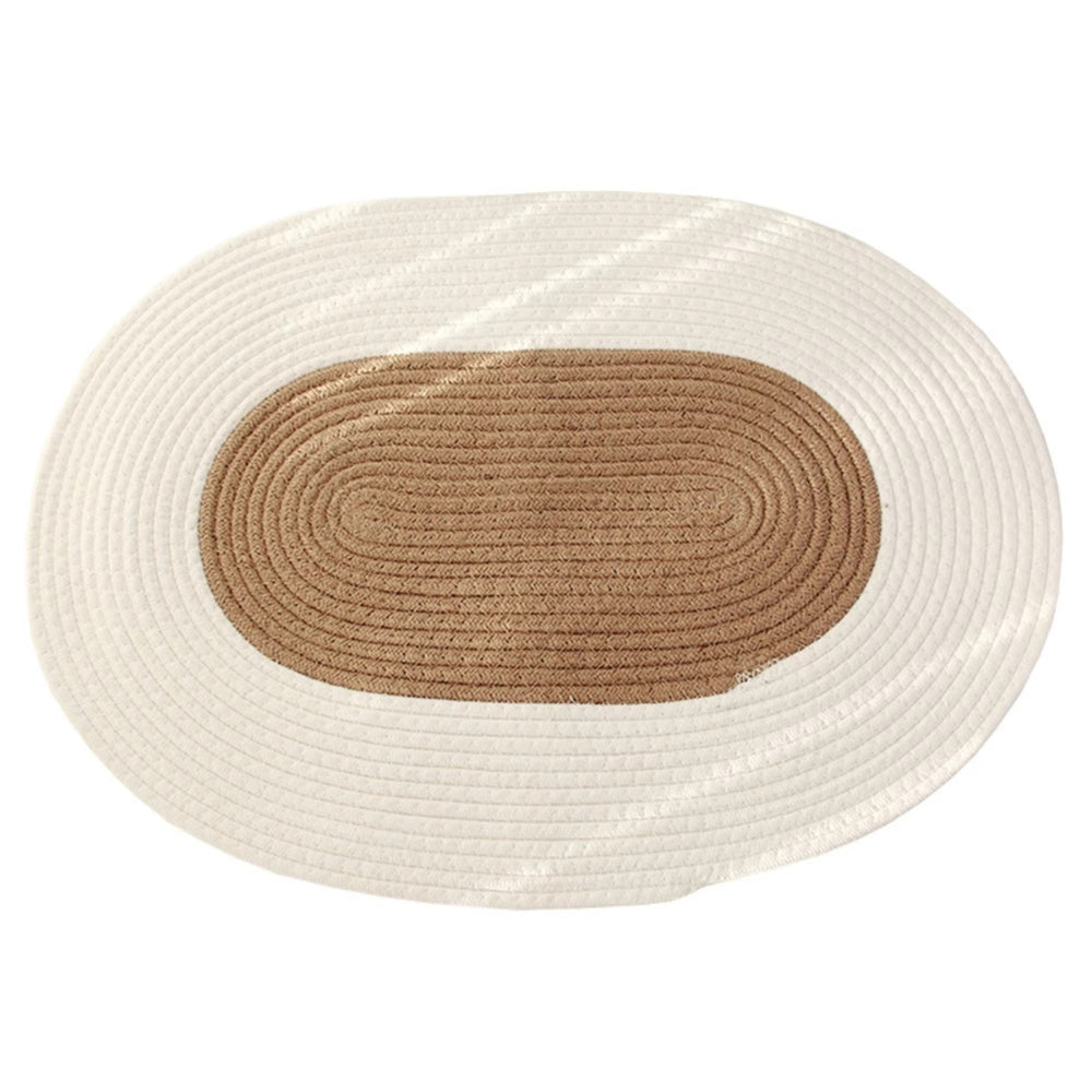 Brynley Area Rug - Washable Braided Hemp, Boho Oval Design