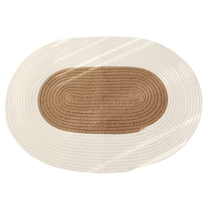Brynley Area Rug - Washable Braided Hemp, Boho Oval Design
