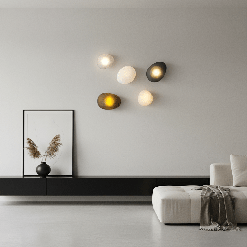 Organic Glass LED Sconce Light Fixture Wall or Ceiling Mount Modern Home Lighting Warm Neutral Cool White for Bedroom Living Room Hallway De