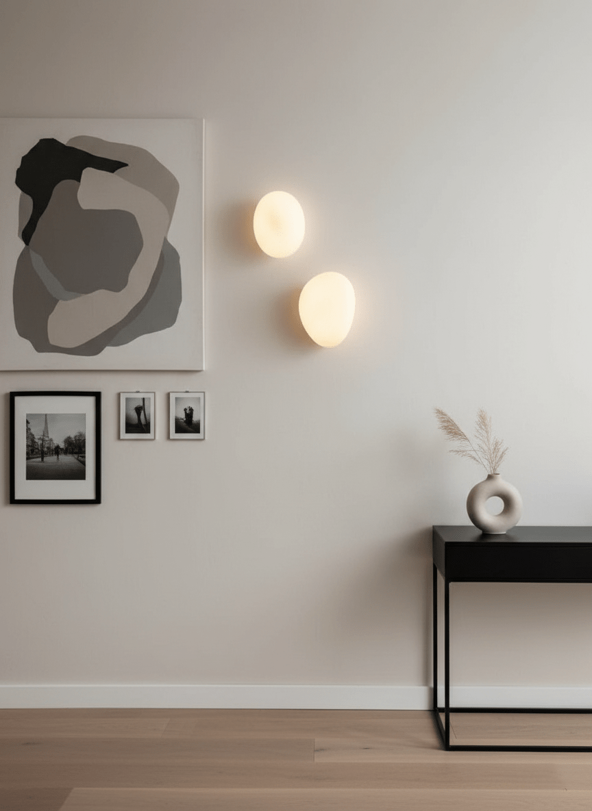 Organic Glass LED Sconce Light Fixture Wall or Ceiling Mount Modern Home Lighting Warm Neutral Cool White for Bedroom Living Room Hallway De