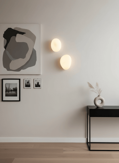 Organic Glass LED Sconce Light Fixture Wall or Ceiling Mount Modern Home Lighting Warm Neutral Cool White for Bedroom Living Room Hallway De