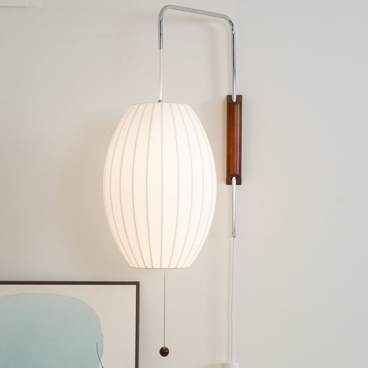 Plug-In Wall Sconce with Swivel Bracket & Frosted Glass Shade – 16 in Height, 59 in Cord – Adjustable Bedroom & Living Room Accent Light for