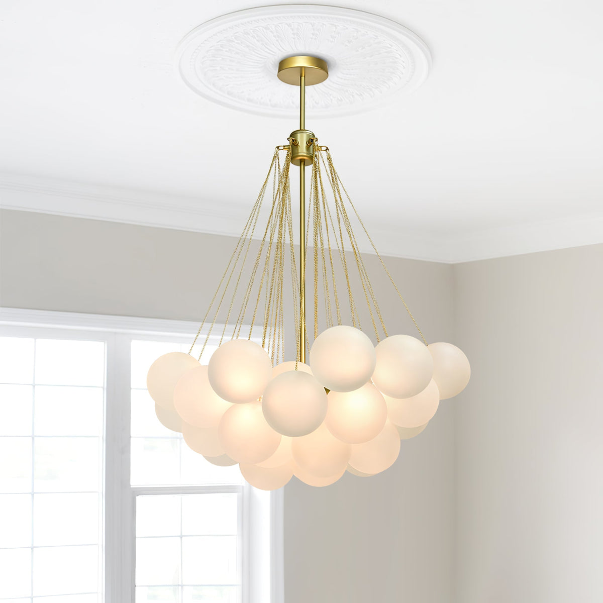Bubble Pendant Light Multi-Globe Adjustable Ceiling Fixture Gold Black Chrome for Dining Room Living Room Foyer 19-73 Lights