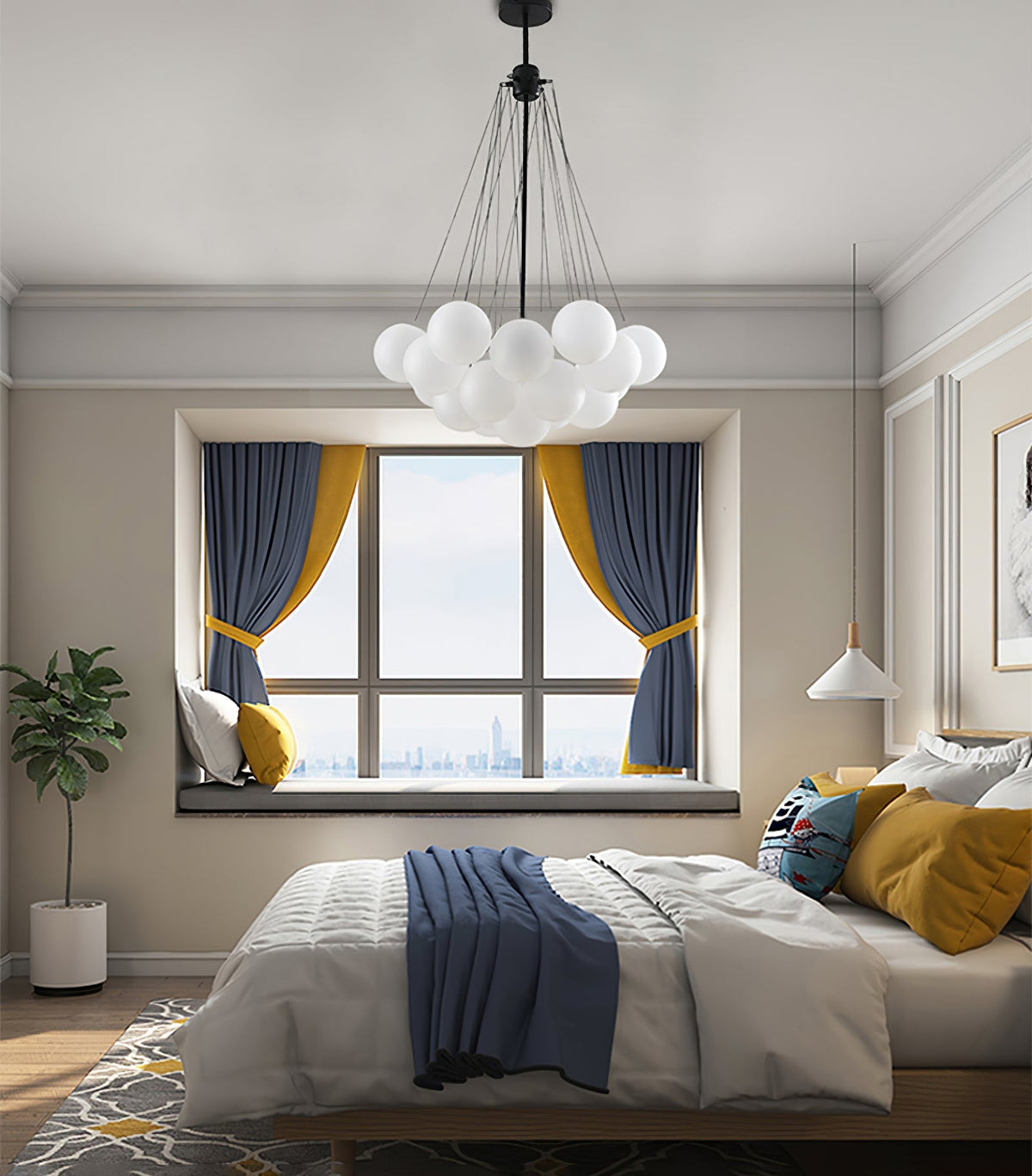 Bubble Pendant Light Multi-Globe Adjustable Ceiling Fixture Gold Black Chrome for Dining Room Living Room Foyer 19-73 Lights