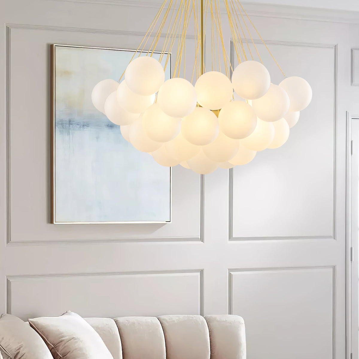 Bubble Pendant Light Multi-Globe Adjustable Ceiling Fixture Gold Black Chrome for Dining Room Living Room Foyer 19-73 Lights