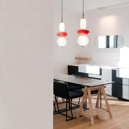 Multi-Jar LED Overhead Fixture 20 Inch Colorful Tinted Glass Drop Lights for Dining Kitchen Bedroom Modern Bohemian Accent Chandelier Adjust