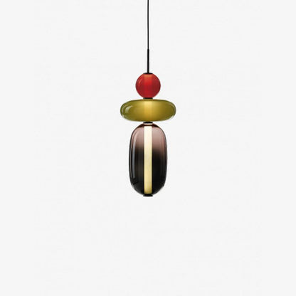Multi-Jar LED Overhead Fixture 20 Inch Colorful Tinted Glass Drop Lights for Dining Kitchen Bedroom Modern Bohemian Accent Chandelier Adjust