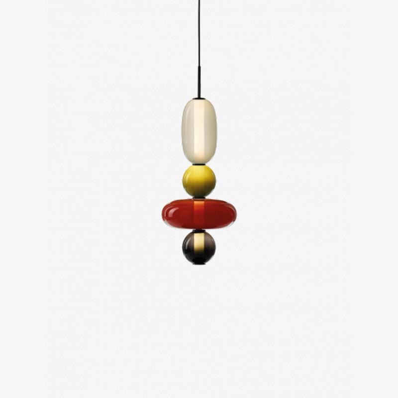 Multi-Jar LED Overhead Fixture 20 Inch Colorful Tinted Glass Drop Lights for Dining Kitchen Bedroom Modern Bohemian Accent Chandelier Adjust