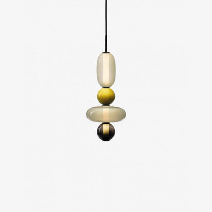 Multi-Jar LED Overhead Fixture 20 Inch Colorful Tinted Glass Drop Lights for Dining Kitchen Bedroom Modern Bohemian Accent Chandelier Adjust