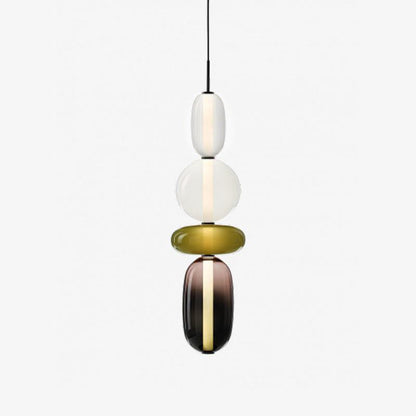 Multi-Jar LED Overhead Fixture 20 Inch Colorful Tinted Glass Drop Lights for Dining Kitchen Bedroom Modern Bohemian Accent Chandelier Adjust